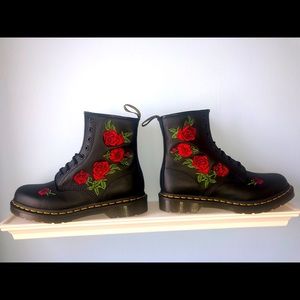 Vonda floral leather lace-up boots